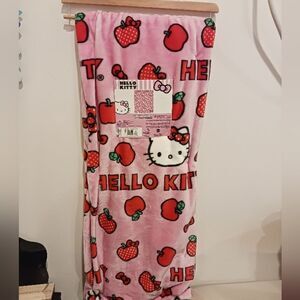 Hello Kitty Pink Throw Blanket with Apples